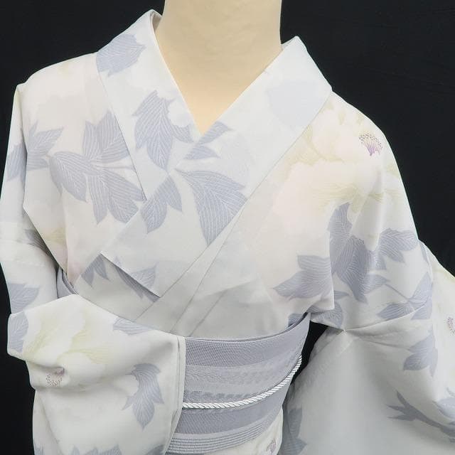 新品 撫松庵 セオアルファ 牡丹 洗える夏着物 仕付け糸付 小紋 浴衣 6281