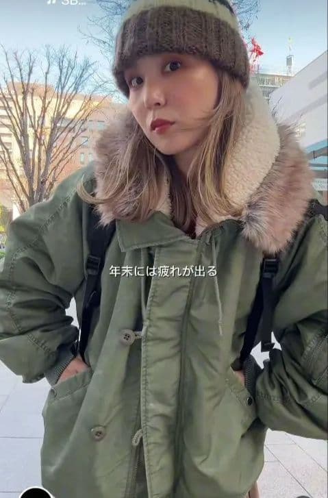 ニコアンド　完売品　てぃらさん　オリーブグリーン フリース襟付き　ブルゾン