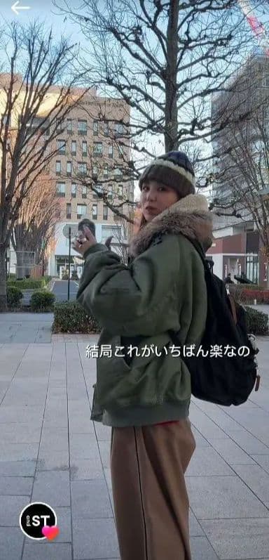 ニコアンド　完売品　てぃらさん　オリーブグリーン フリース襟付き　ブルゾン