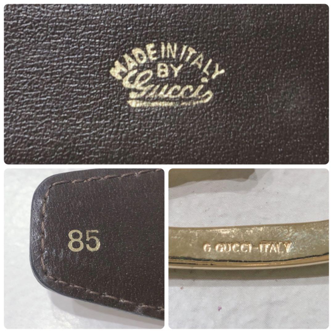 ☆GUCCI☆ グッチ 馬モチーフ バックルベルト ブラウン ゴールド金具