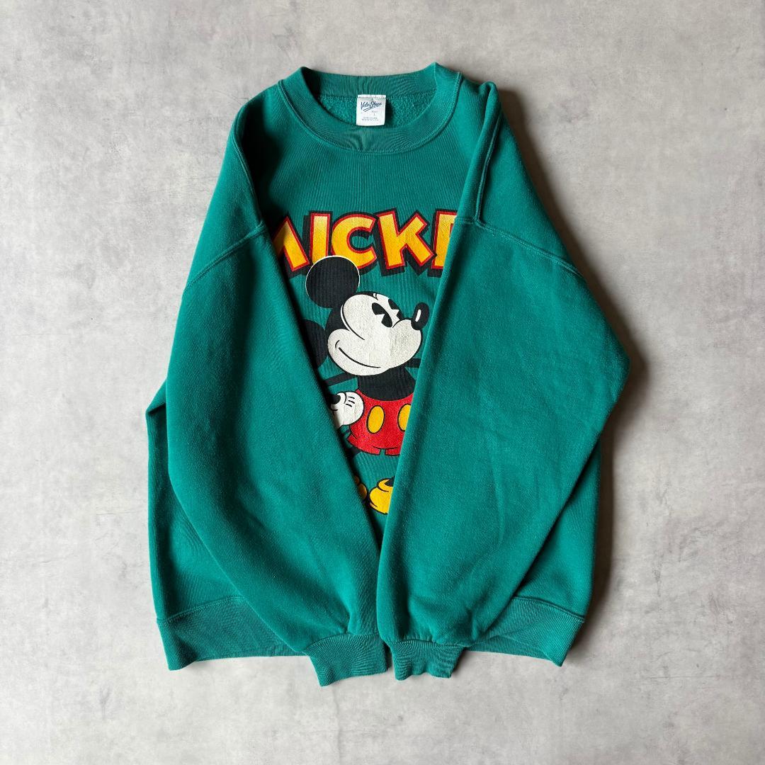 90s USA製 Disney スウェット エメラルドグリーン ベルバシーン