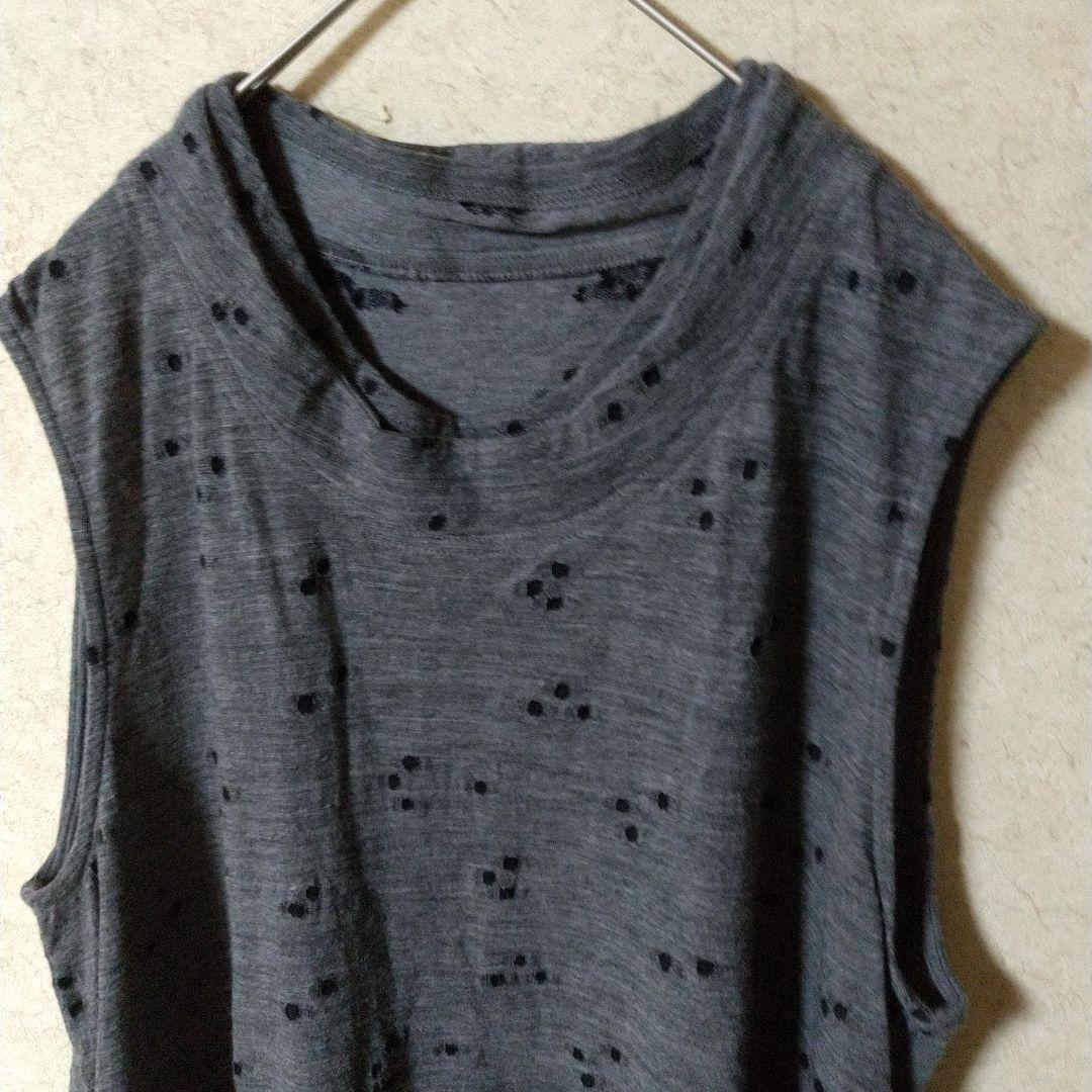 美品　慈雨　ウール　チュニック　ワンピース グレー 　L　センソユニコ