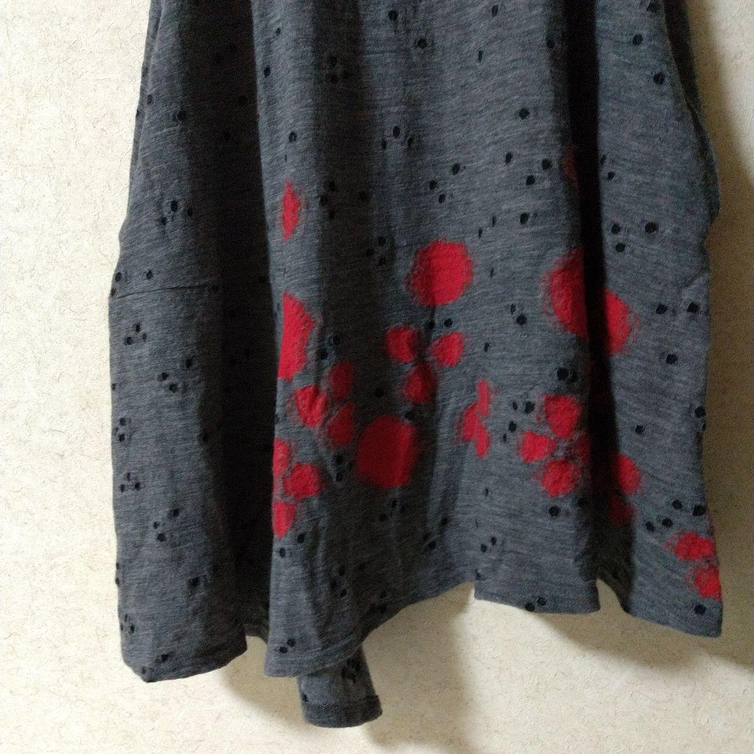 美品　慈雨　ウール　チュニック　ワンピース グレー 　L　センソユニコ