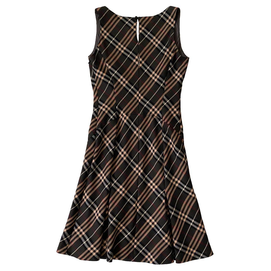 美品 バーバリーブルーレーベル ノバチェック ワンピース ワンポイントロゴ 38