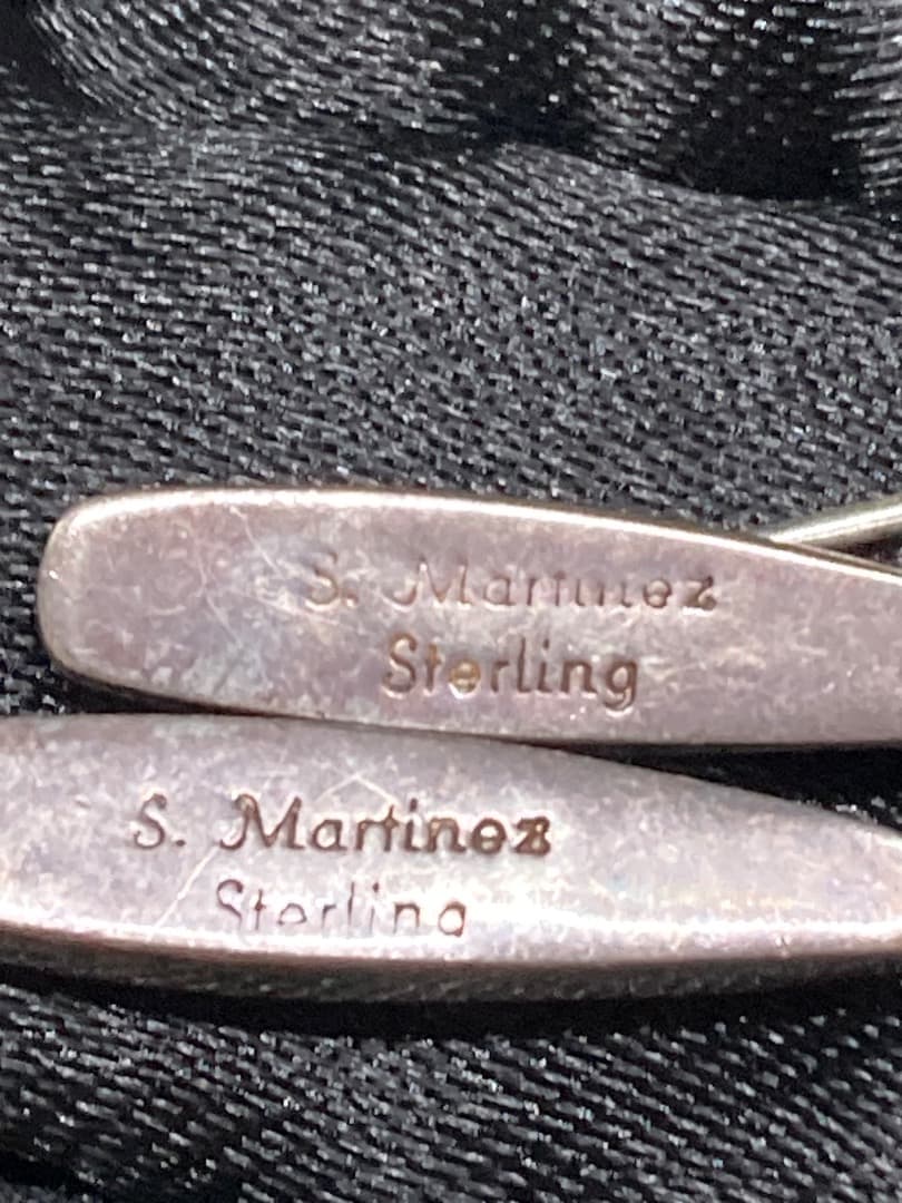 S.Martinez インディアン インレイ ターコイズ シルバー ピアス