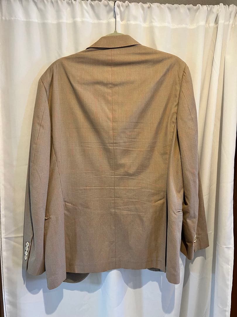BRUNELLO CUCINELLI ベージュ チェック柄 ビジネスジャケット
