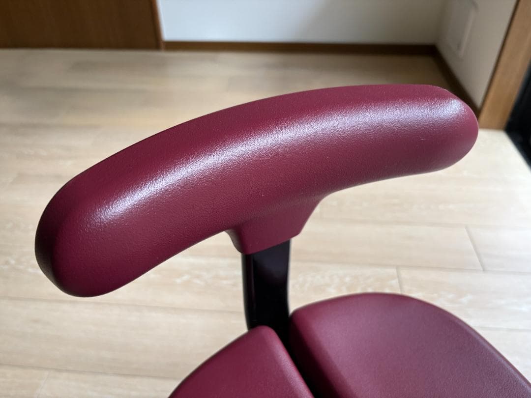 【美品】アーユル・チェアー　ルナ / レッド　足置きリング付き