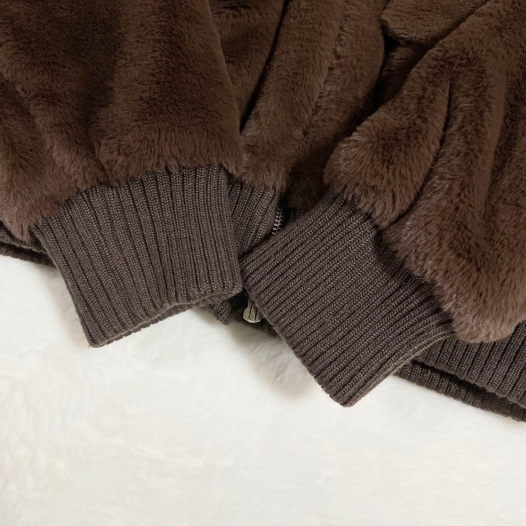 極美品● モラビト ボアジャケット ブルゾン ファー ブラウン 38