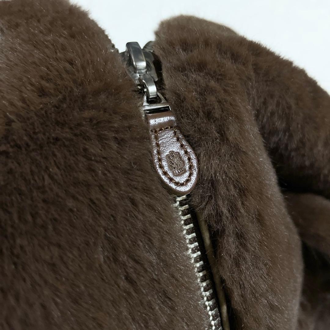 極美品● モラビト ボアジャケット ブルゾン ファー ブラウン 38