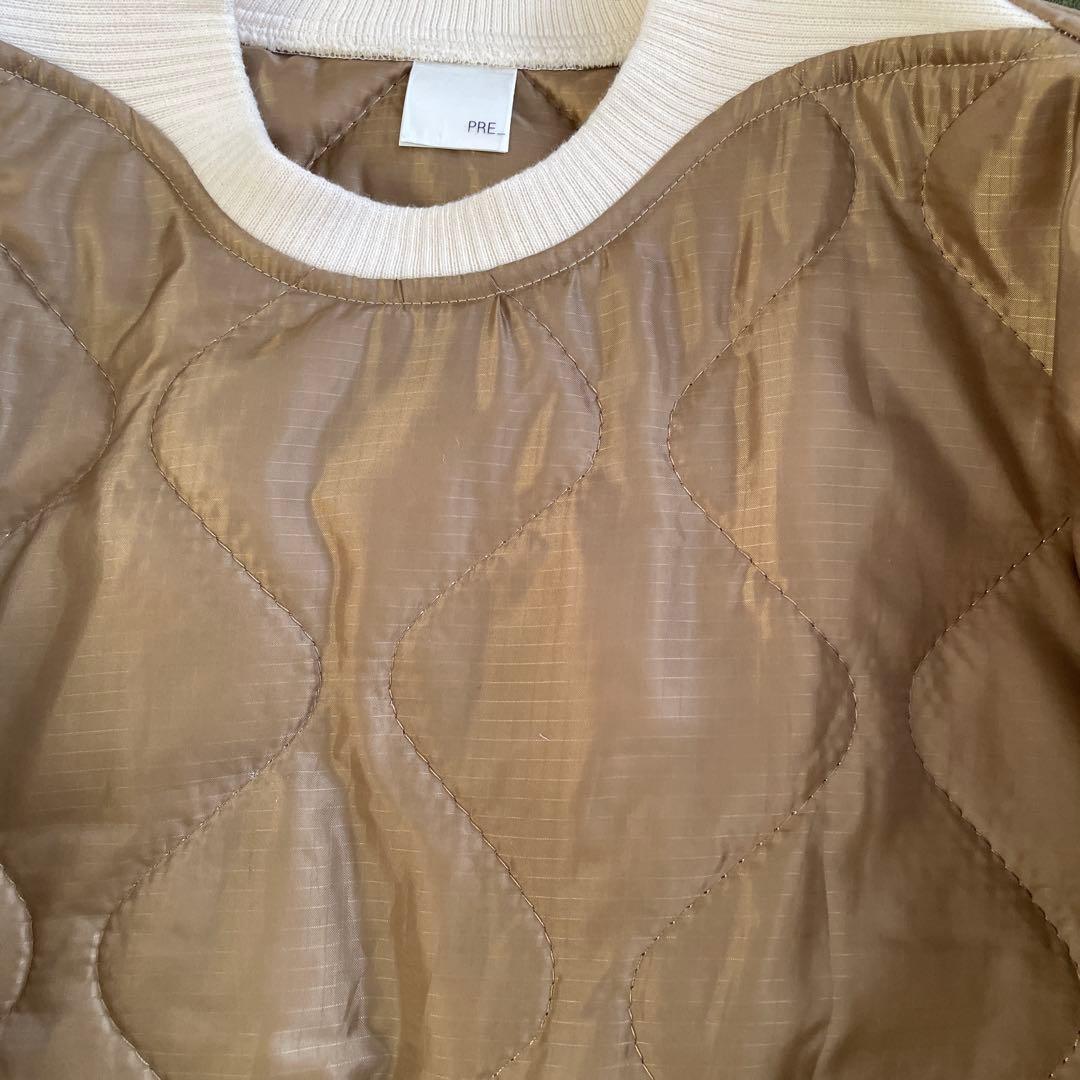 m.u × PRE_QUILTING LONG PULLOVER BEGE