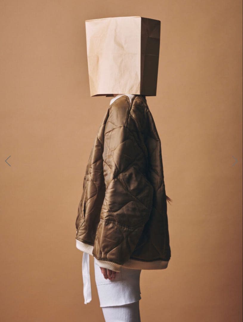 m.u × PRE_QUILTING LONG PULLOVER BEGE