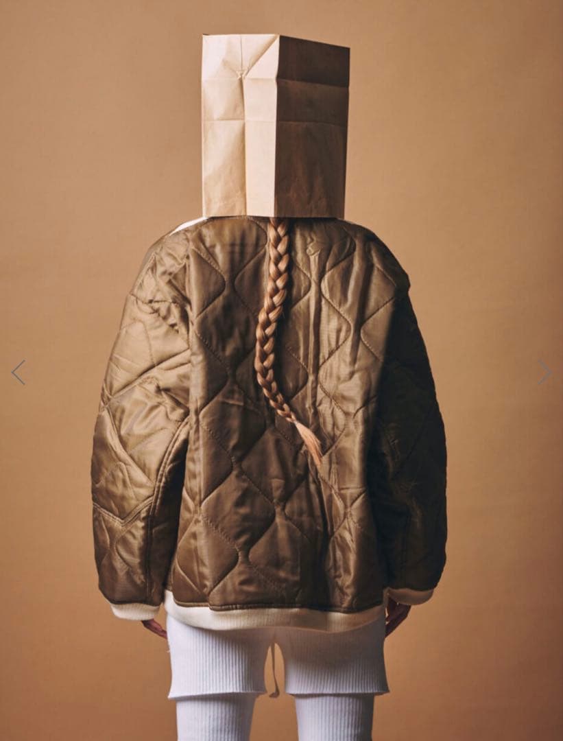 m.u × PRE_QUILTING LONG PULLOVER BEGE