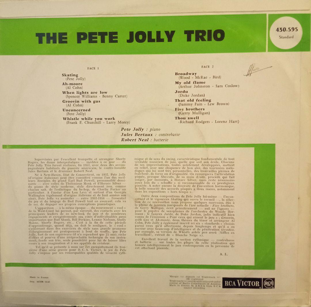 【 ❤️そらママ 】 ピート・ジョリー・トリオ　フランス盤他　レコード