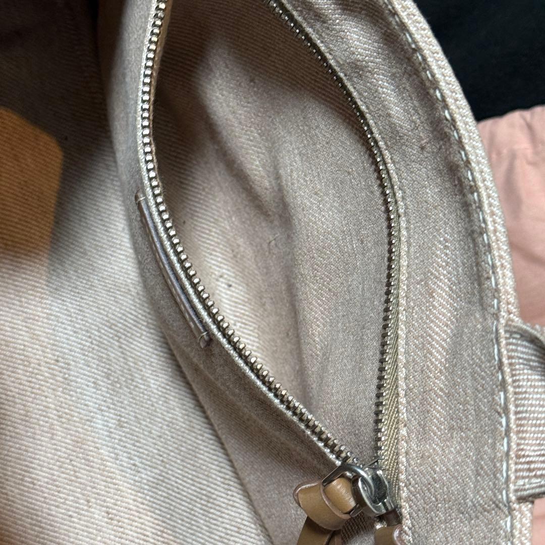 ミュウミュウ miumiu キャンバス トート ハンドバッグ ベージュ バッグ