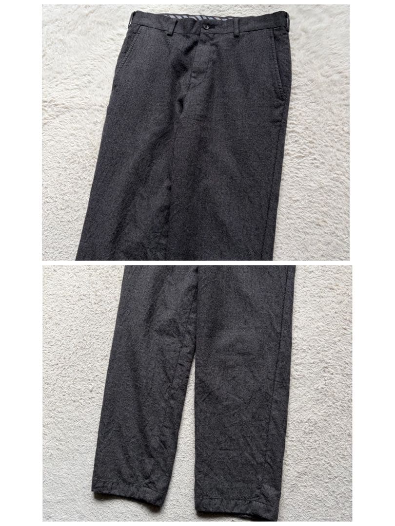 【美品】コムデギャルソンオム ウールパンツ 縮絨加工 グレー XS AD2013