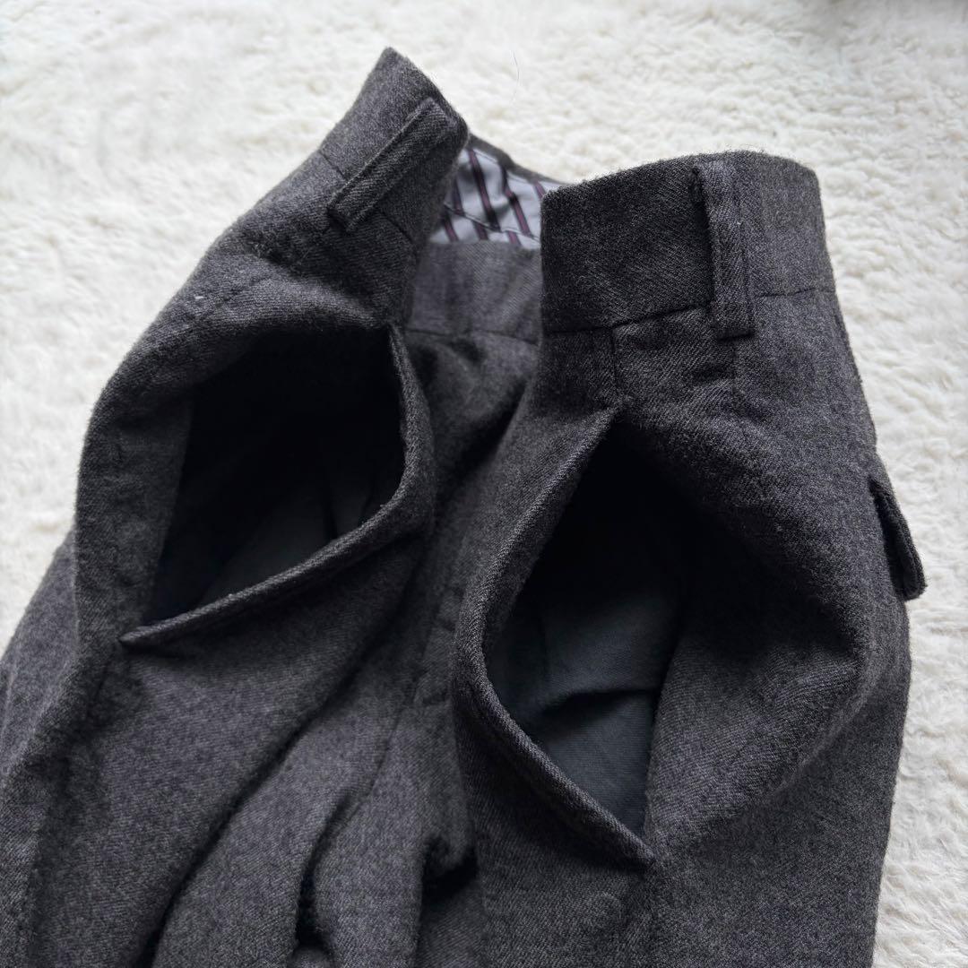 【美品】コムデギャルソンオム ウールパンツ 縮絨加工 グレー XS AD2013