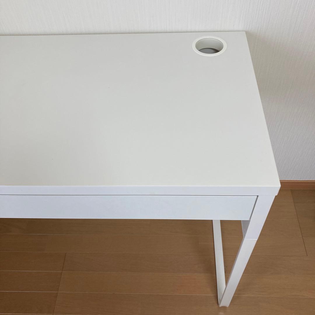 IKEA MICKEホワイト　デスク 2引き出し シンプルモダン