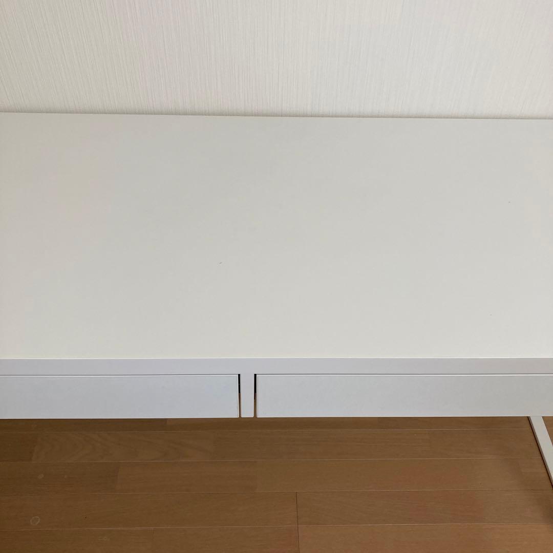 IKEA MICKEホワイト　デスク 2引き出し シンプルモダン