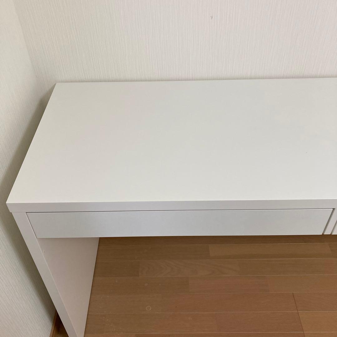 IKEA MICKEホワイト　デスク 2引き出し シンプルモダン