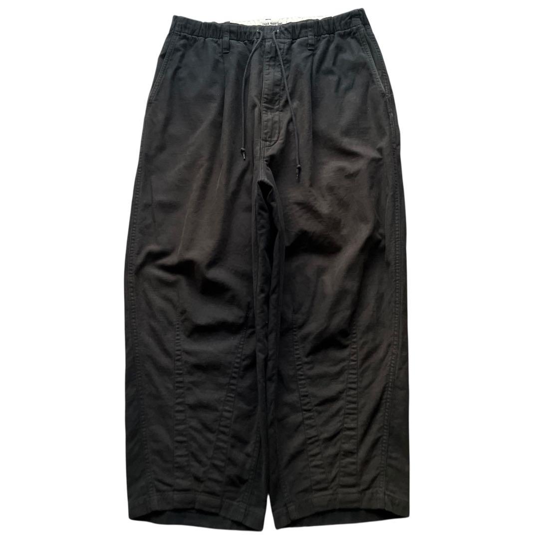 超極太 cootie ブラックバギーパンツ オーバーサイズド ワンポイントロゴ