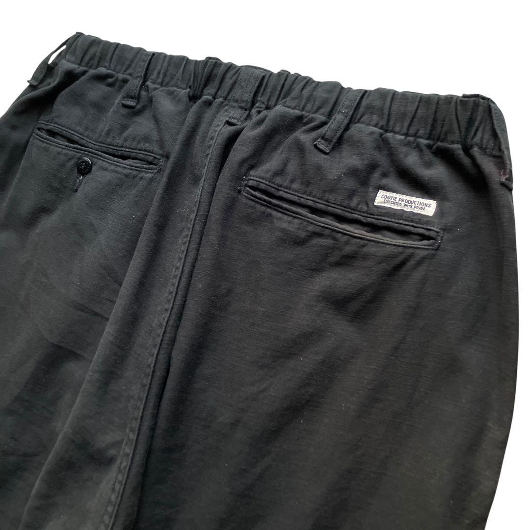 超極太 cootie ブラックバギーパンツ オーバーサイズド ワンポイントロゴ
