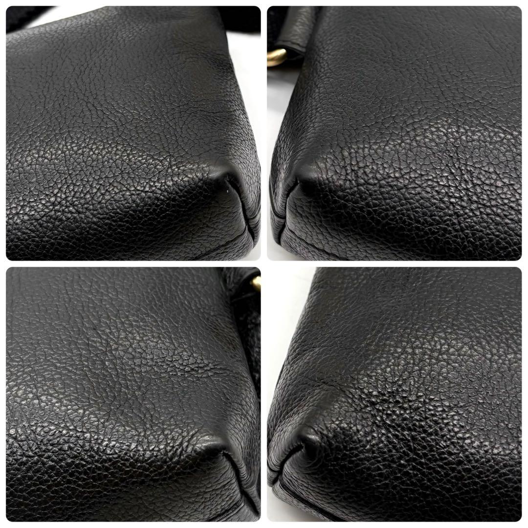 【美品】イルビゾンテ ショルダーバッグ ボディバッグ レザー ブラック