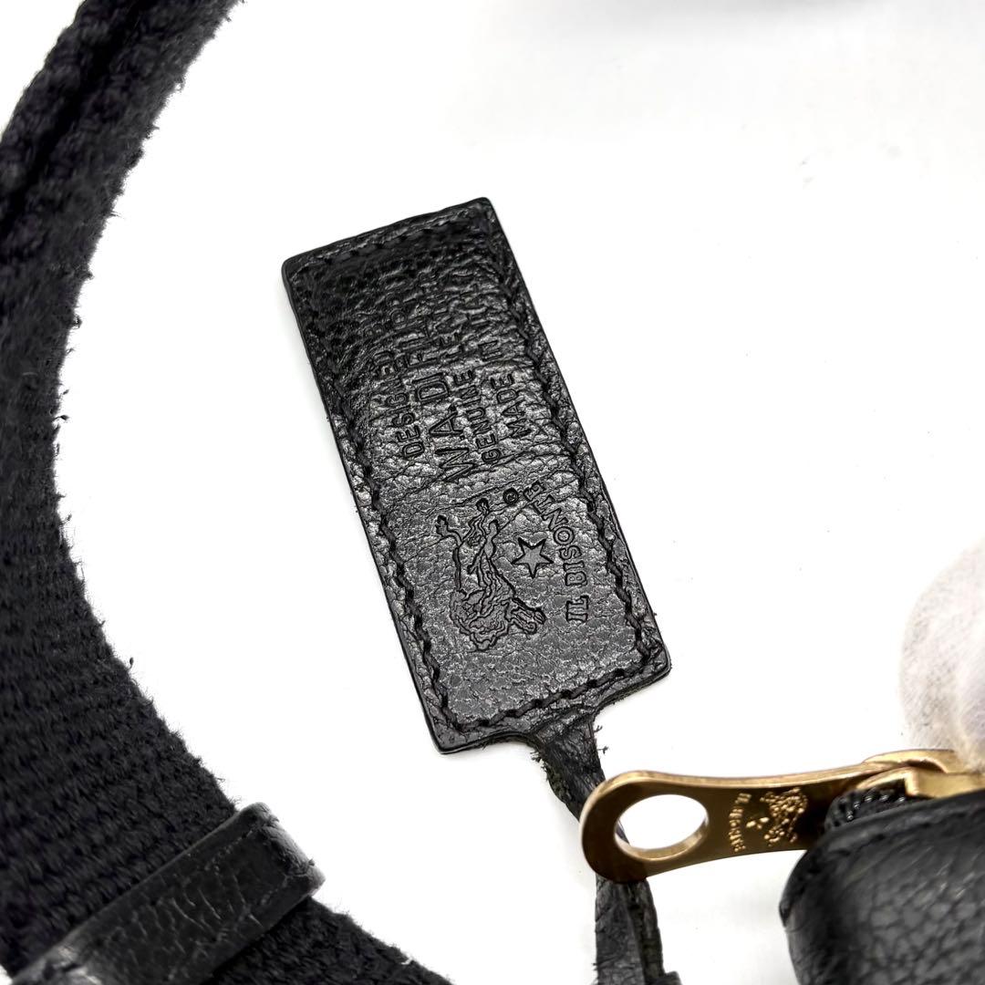 【美品】イルビゾンテ ショルダーバッグ ボディバッグ レザー ブラック