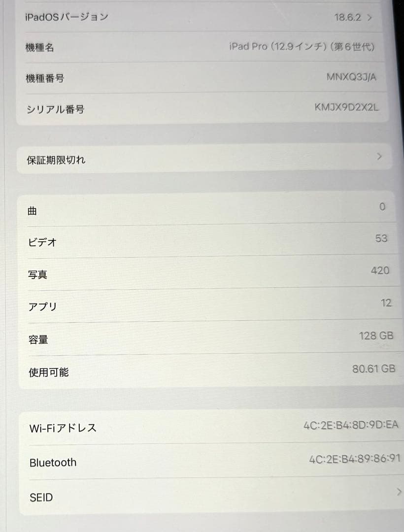 豪華セットiPad Pro 12.9 第六世代 M2チップ本体➕アップルペンシル