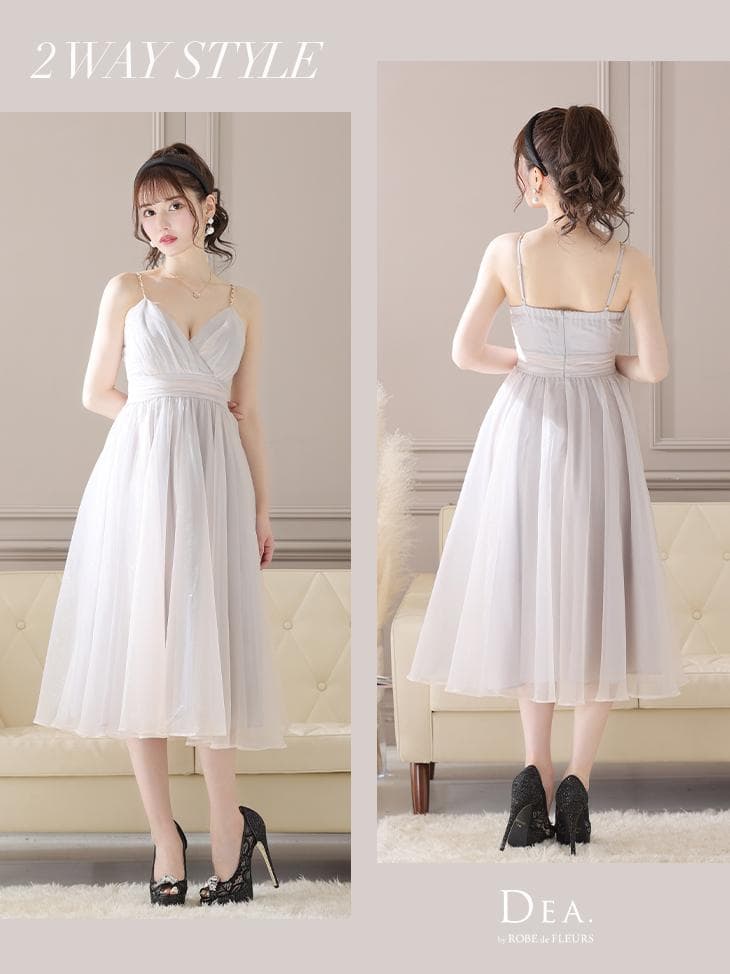 【2way☆】ROBE de FLEUR　チュールｘレースブラウスセットドレス