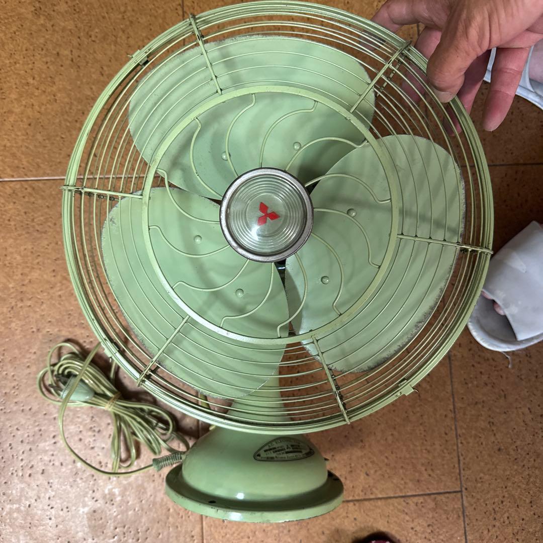 三菱 小型扇風機 レトロ 緑