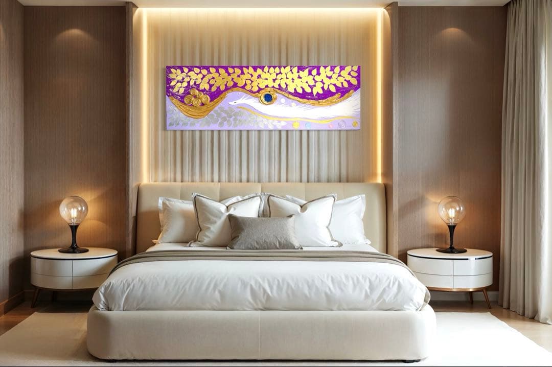 開運絵画　過去世からのメッセージ　白龍様　運気上昇　仕事運　健康運　財運　金箔