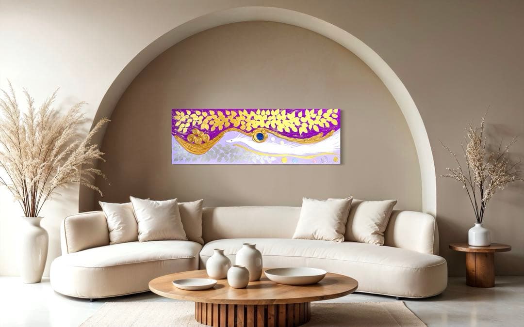 開運絵画　過去世からのメッセージ　白龍様　運気上昇　仕事運　健康運　財運　金箔