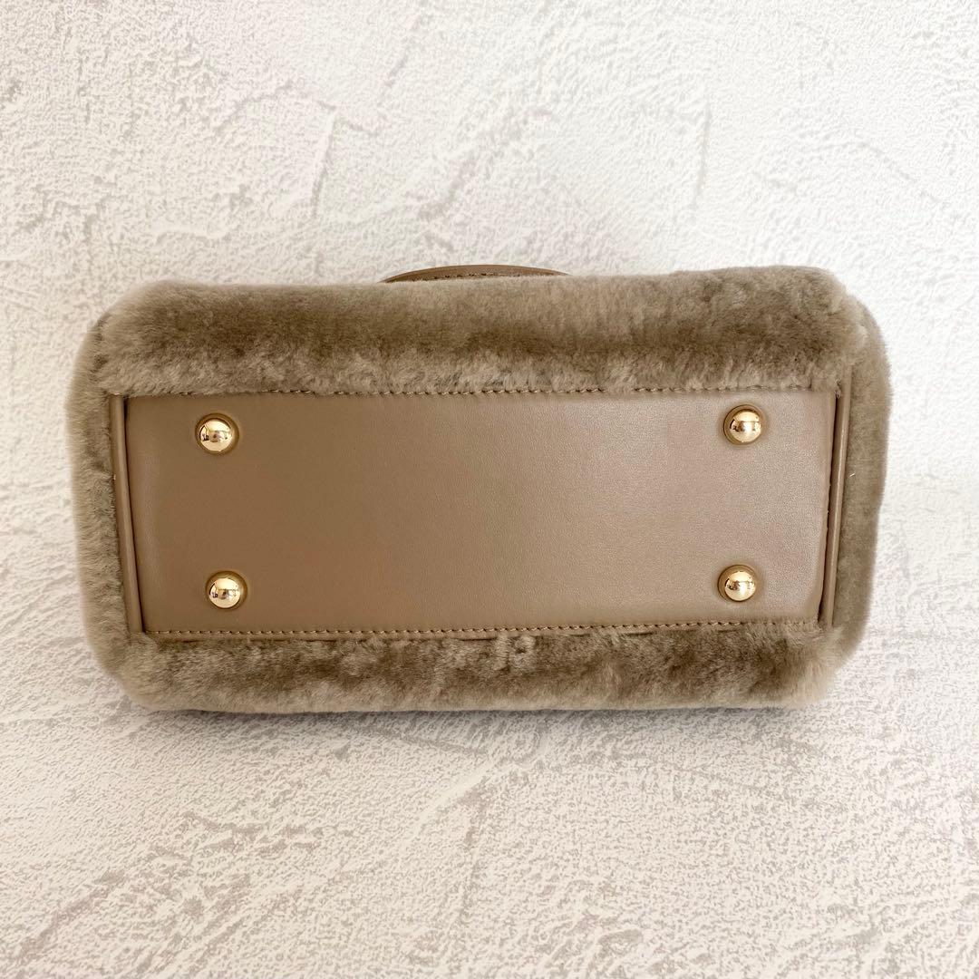 リアルムートン ファー ショルダーバッグ ハンドバッグ ボストンバッグ