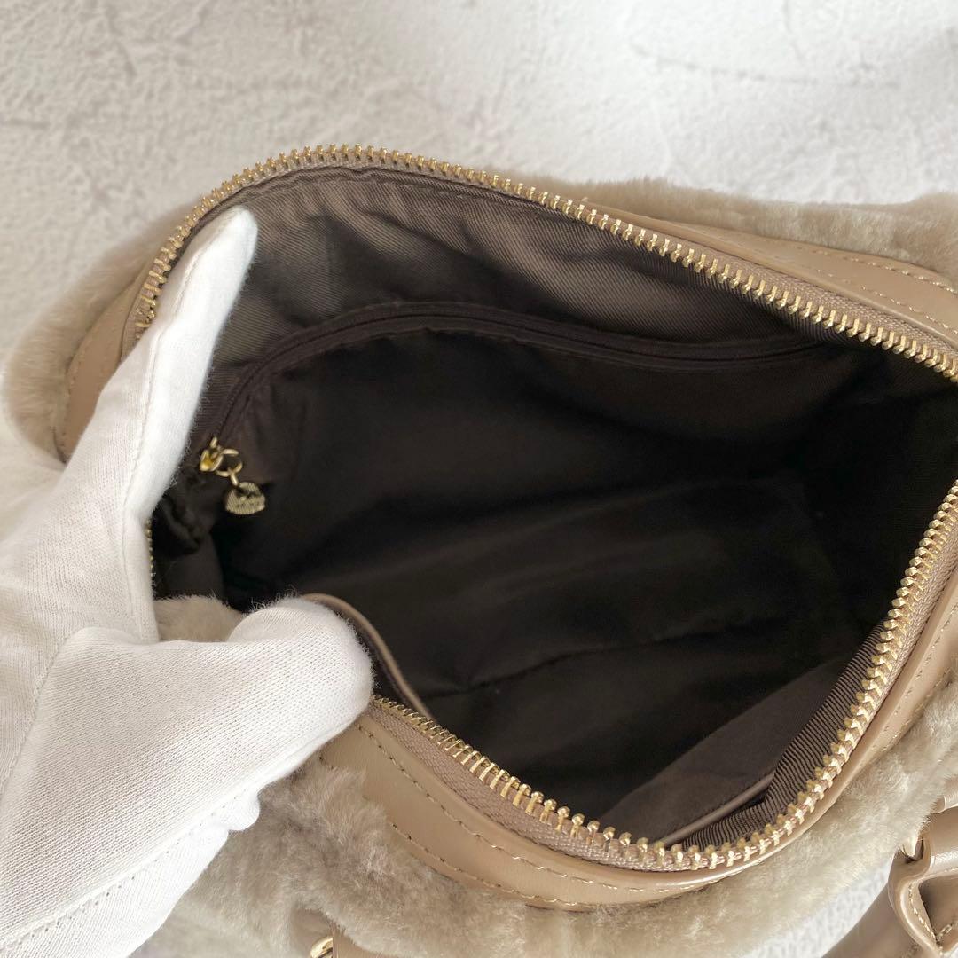 リアルムートン ファー ショルダーバッグ ハンドバッグ ボストンバッグ