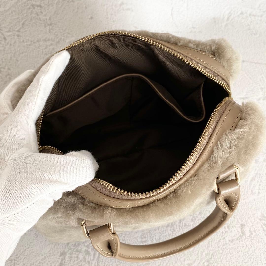 リアルムートン ファー ショルダーバッグ ハンドバッグ ボストンバッグ