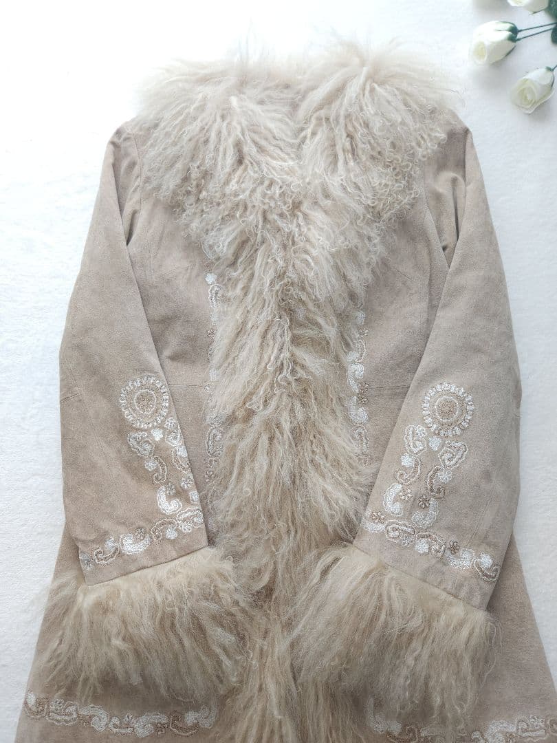 MaxMara MARINARINALDI 美品 高級ラムスキンファーコート