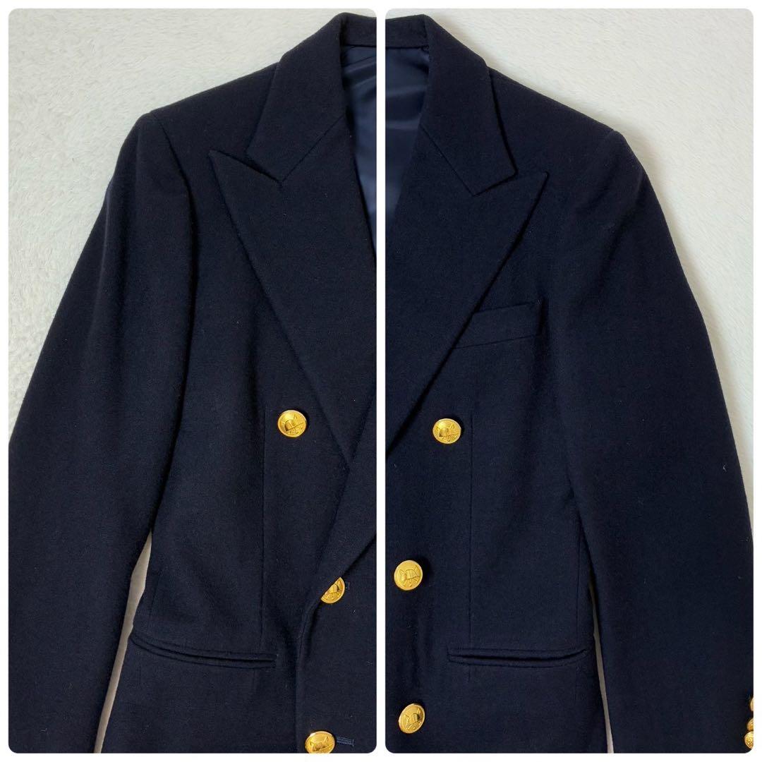 ラルフローレン　紺ブレ　金ボタン　ダブル　7号　Sサイズ相当　ネイビー　ブレザー