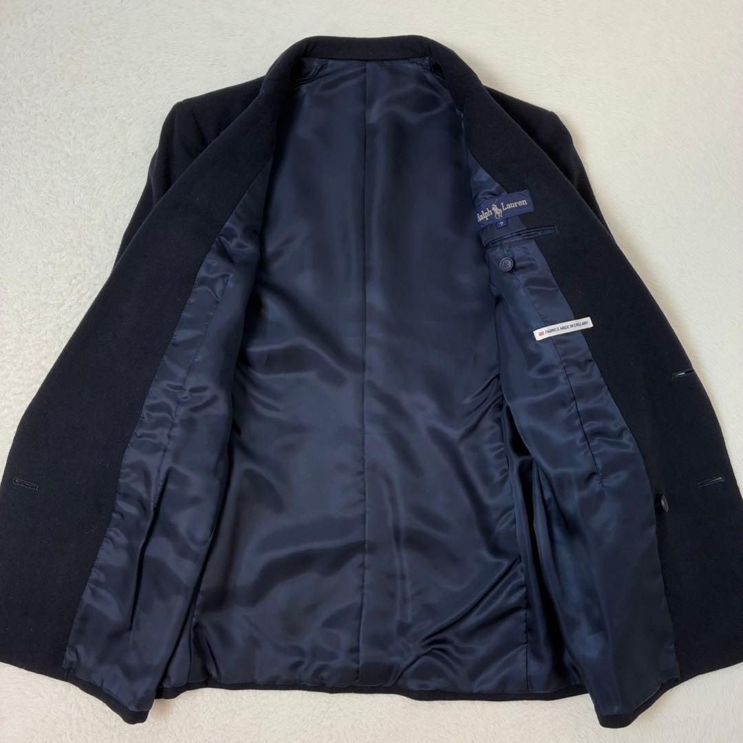 ラルフローレン　紺ブレ　金ボタン　ダブル　7号　Sサイズ相当　ネイビー　ブレザー