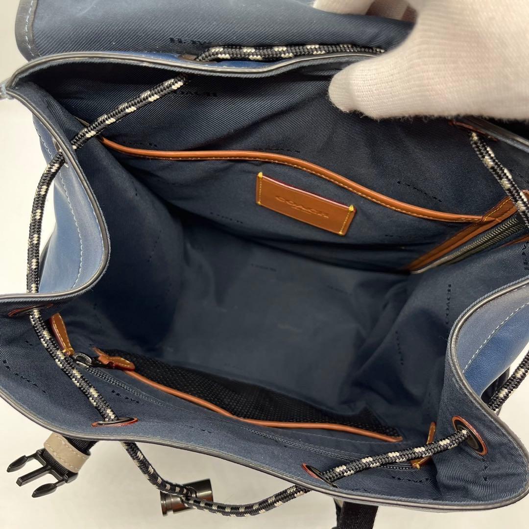 極美品✨COACH リーグ フラップ バックパック リュックサック ネイビー