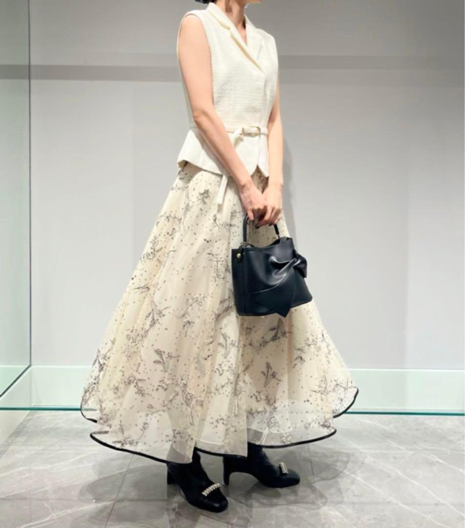 CELFORD 新品未使用　ベルト付きペプラムショートジレ　セルフォード　MIX