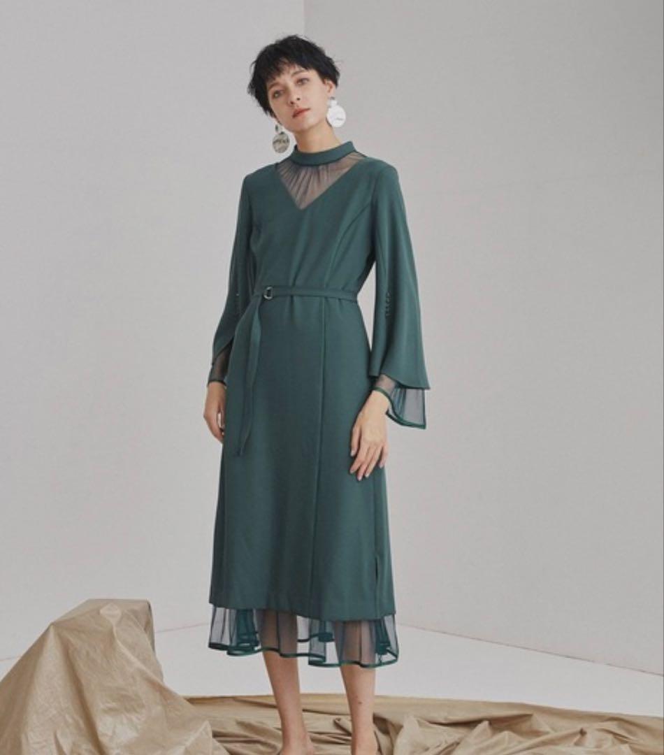 UNITED TOKYO チュールブロッキングワンピース