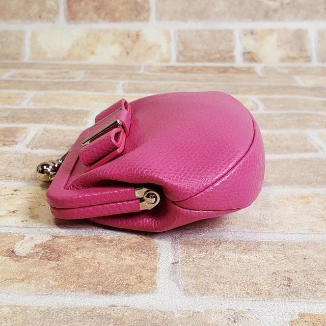 美品 コーチ COACH ☆ リボン レザー ケース がま口 ピンク