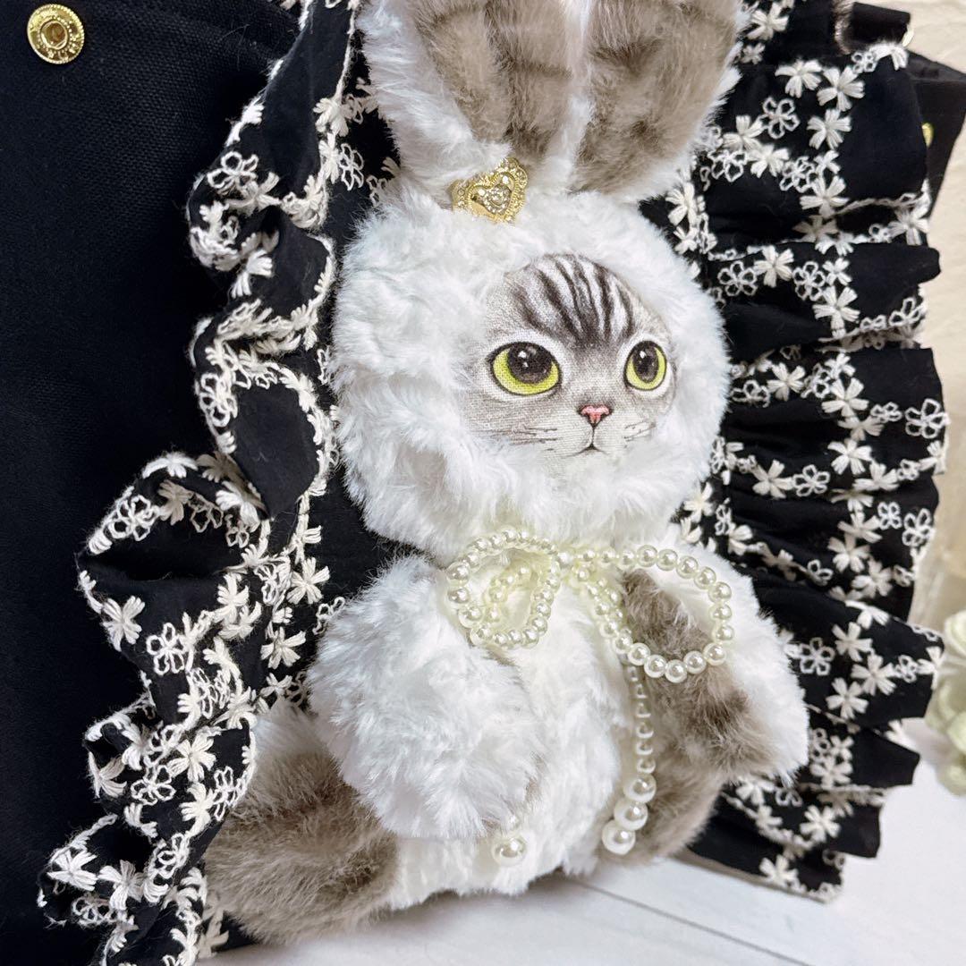 ゆ*ら様 コヤンイサムチョン♡訳あり！さば猫ちゃんの形が変わる帆布＆フリルトート