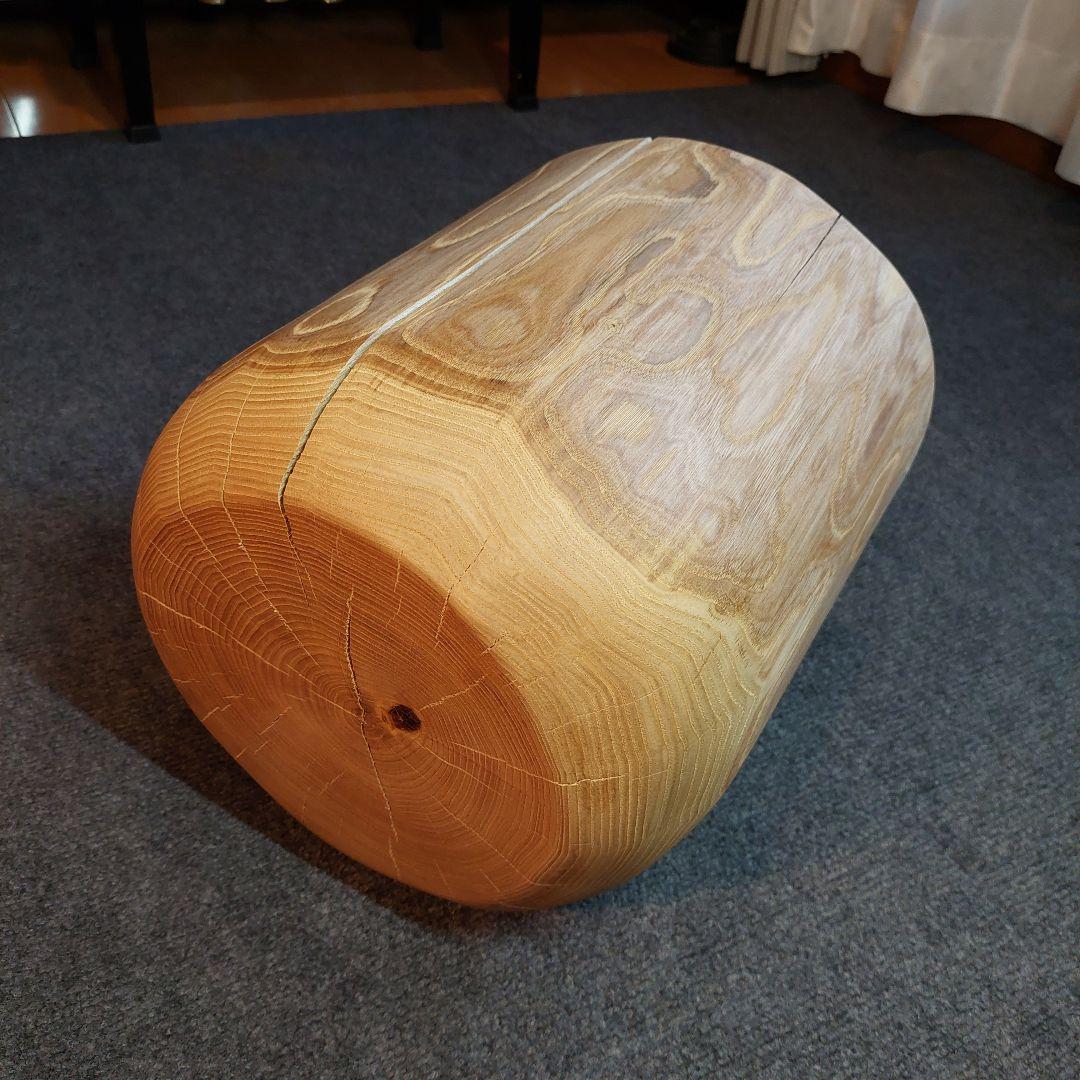k098　栗 天然木 切り株 丸太 椅子 スツール テーブル 高さ約33㎝
