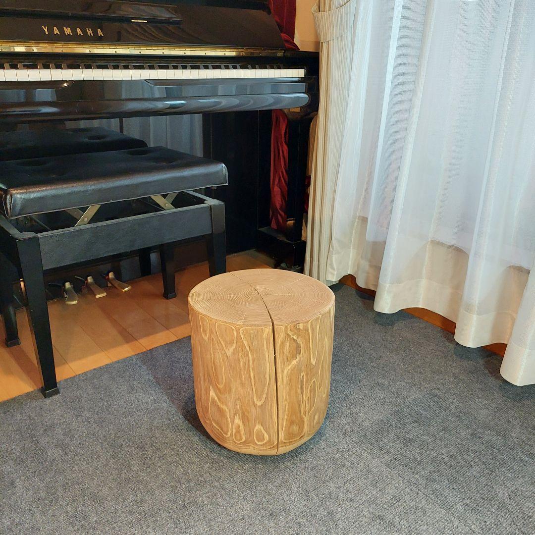 k098　栗 天然木 切り株 丸太 椅子 スツール テーブル 高さ約33㎝