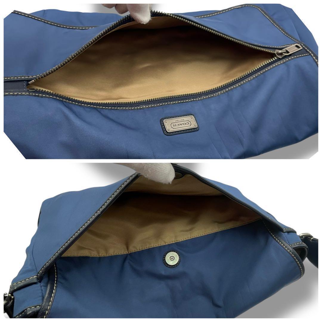 極美品 COACH コーチ メッセンジャー ショルダー ビジネス　A4　ブルー