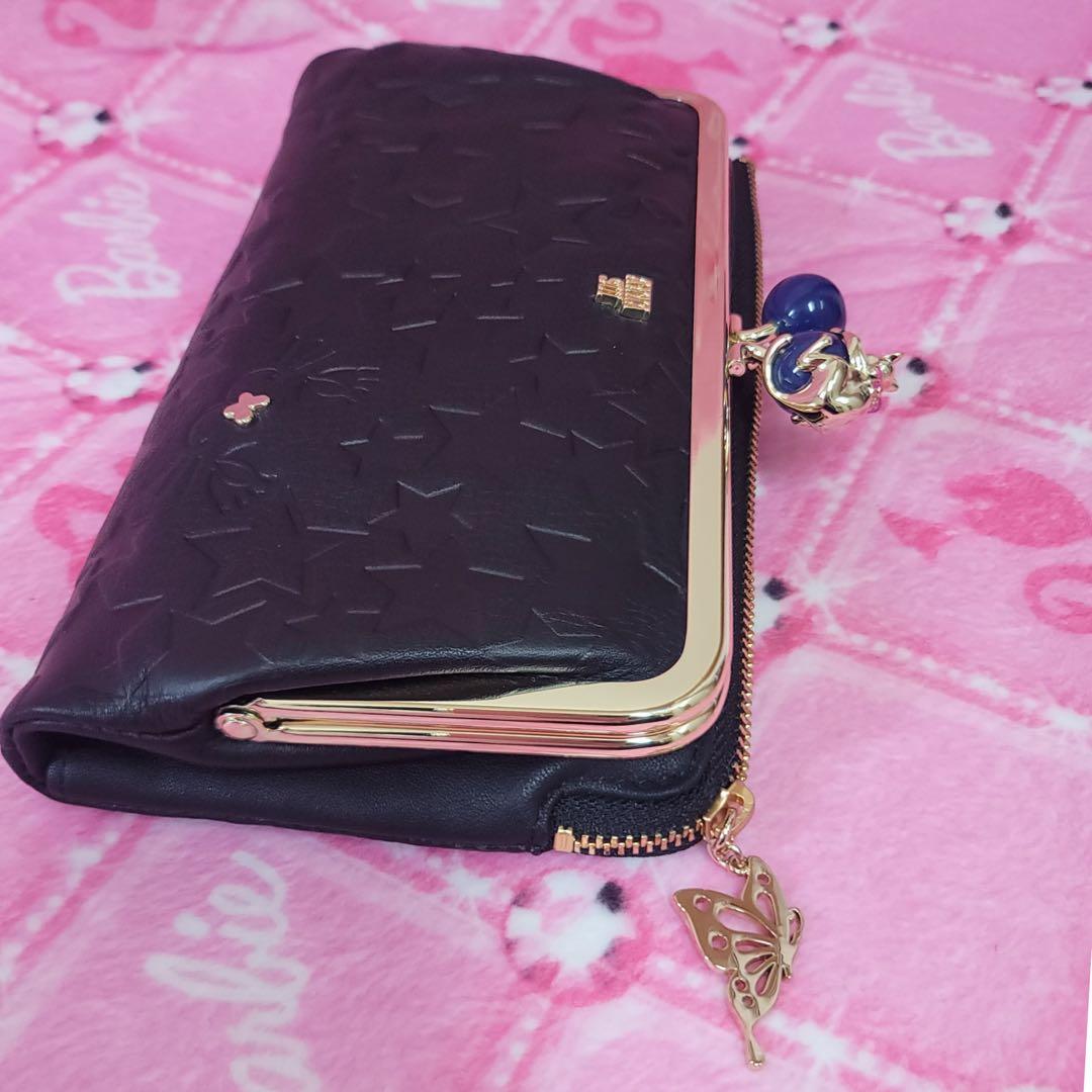 新品アナスイ財布★ANNASUI★猫がま口ねこ長財布