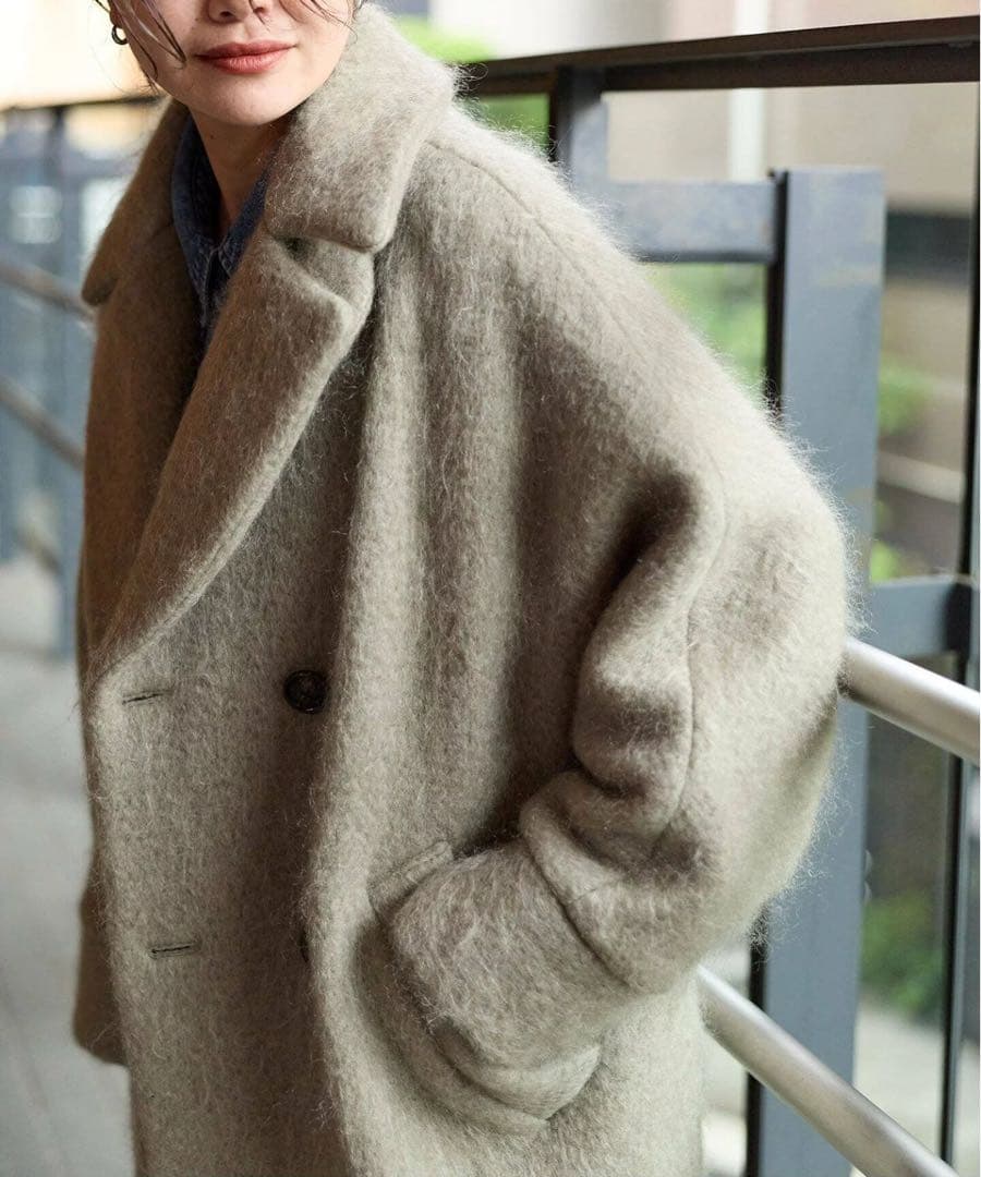 別注 TICCA ティッカ モヘヤ混テントコート シャギーテントコート