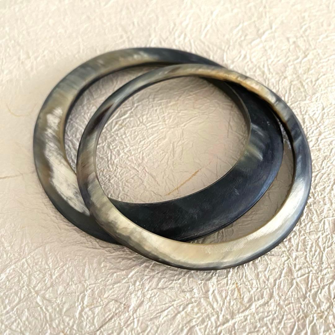 CATH・Sキャッツ　ホーンバングル2本セット　重ねづけ　ダークグレー