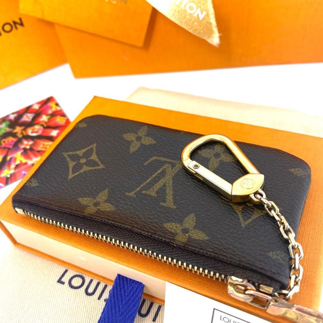 ルイ ヴィトン◎ポシェット クレ モノグラム ケース キーホルダー 茶色